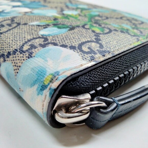 Gucci Long Wallet Navy Blue PVC 400-071625 - Picture 4 of 9